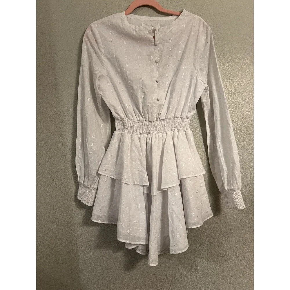 NWT The Jet set Diaries Mini Dress Size Large White Eyelet